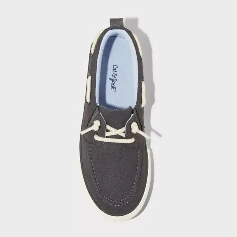 Kids' Reece Boat Shoes - Charcoal Gray -Cat & Jack